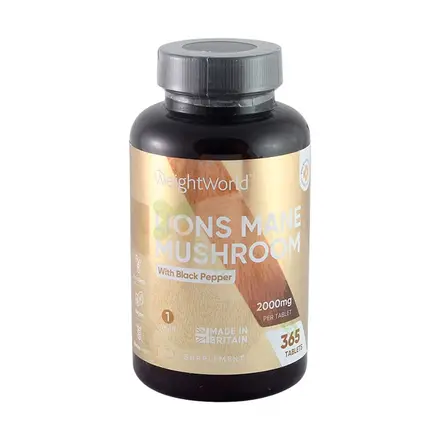 ЛЪВСКА ГРИВА С ЧЕРЕН ПИПЕР таблетки 365 броя / WEIGHT WORLD LIONS MANE MUSHROOM WITH BLACK PEPPER