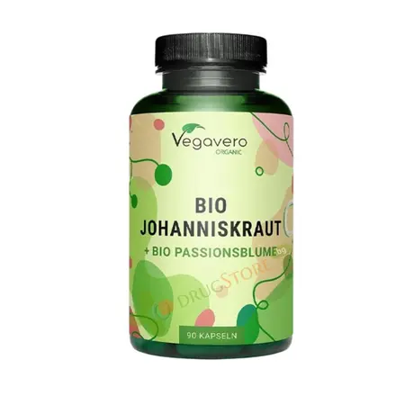 ЖЪЛТ КАНТАРИОН + ПАСИФЛОРА капсули 90 броя / VEGAVERO BIO ST. JOHN'S WORTH + PASIFLORA