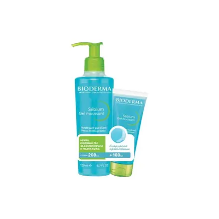 BIODERMA SEBIUM гел мусан 200ml +100ml