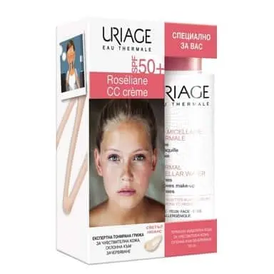 URIAGE ROSELIANE CC SPF50 КРЕМ ТОНИРАН + МИЦ.ВОДА