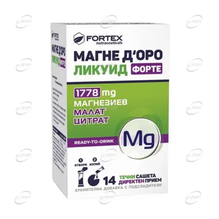 МАГНЕ Д'ОРО ЛИКУИД ФОРТЕ 1778 мг сашета FORTEX
