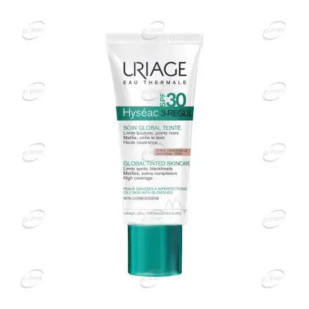 URIAGE HYSEAC 3-REGUL Тониращ крем при акне и несъвършенства на кожата с SPF 30