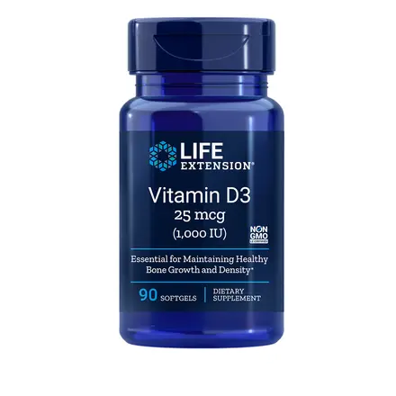 VITAMIN D3, ВИТАМИН D3 1000 IU, 90 софтгел капсули LIfe Extension