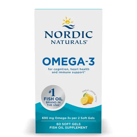 Омега-3 345 mg (EPA 165 mg/ DHA 110 mg) x 60 софтгел капсули, Nordic Naturals
