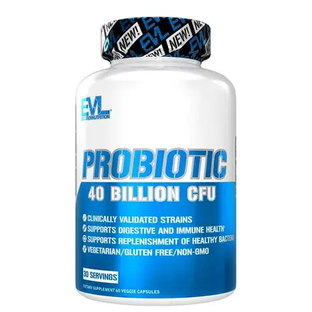 Пробиотик 40 млрд. активни пробиотици, 4 щама формула х 60 капсули, Evlution Nutrition