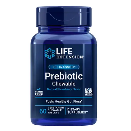 Florassist® Prebiotic Chewable/ Пребиотик 60 дъвчащи таблетки, Life Extension