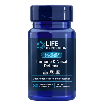 Florassist® Immune & Nasal Defense/ Пробиотик в подкрепа на имунитета и дихателната система, 30 капсули, Life Extension