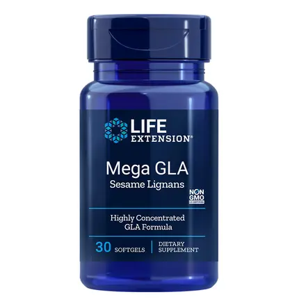 MEGA GLA- Sesame Lignans Гама-линоленова киселина (от масло от пореч) + Лигнан, 30 капсули, Life Extension