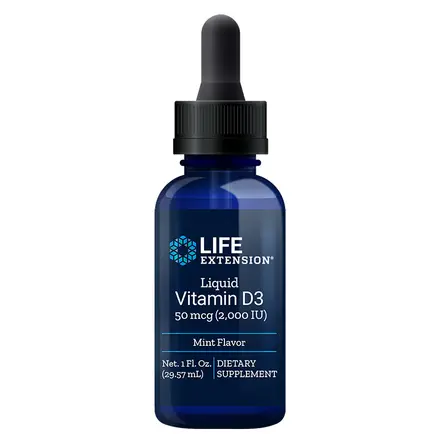 Liquid Vitamin D3 Течен витамин D3 /С вкус на мента/ 29.57 ml, Life Extension