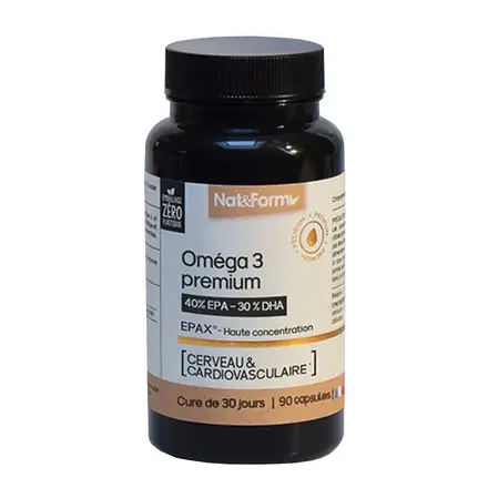 Омега 3 390 mg (EPA 200 mg/ DHA 150 mg) х 90 софтгел капсули, Nat&Form