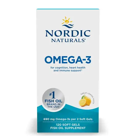 Омега-3 345 mg (EPA 165 mg/ DHA 110 mg) x 120 софтгел капсули, Nordic Naturals