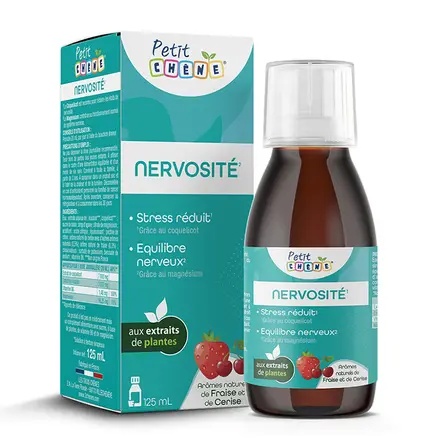 Сироп за деца Petit Chene при нервност и напрежение x 125 ml, с вкус на ягода и череша, Les Trois Chenes