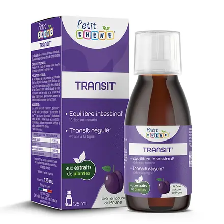Сироп за деца Petit Chene за балансиран стомашно-чревен тракт x 125 ml, с вкус на сини сливи, Les Trois Chenes