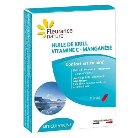 Крил (масло) + витамин С и манган x 15 капсули, Fleurance Nature