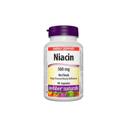 Ниацин Инозитол Хексаникотинат (непредизвикващ зачервяване) 560 mg, 90 капсули, Webber Naturals