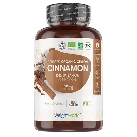 Цейлонска канела (органик) 1000 mg, 180 капсули , Weight World