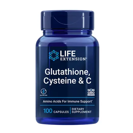 Glutathione, Cysteine & C / Глутатион, Цистеин и Витамин С 100 V капсули Life Extension