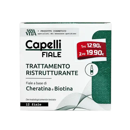 Ампули за коса Sanavita С биотин и хидролизиран кератин, 12 бр, 10 ml, Paladin Pharma