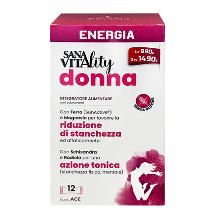 Жизненост и енергия, формула за жени SanaVitality 12 сашета с течност, 10 ml, Paladin Pharma