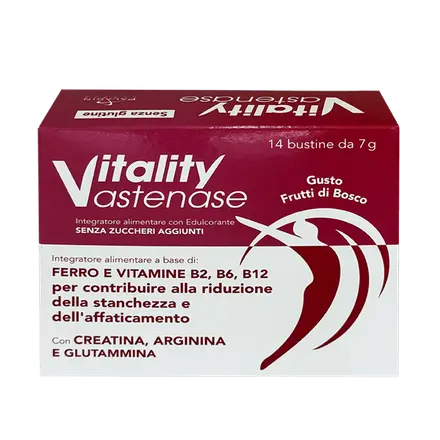 Енергия и Тонус Vitality Astenase Gusto Frutti di Bosco 14 сашета, с вкус на горски плодове, Paladin Pharma
