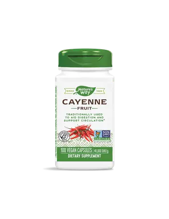 Cayenne Fruit / Лют червен пипер (плод) 450 mg х 100 капсули Nature’s Way