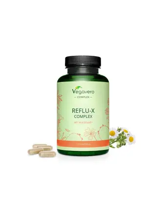 Reflu-X Complex mit Mucosave/ Билкова смес срещу киселинен рефлукс, 120 капсули, 100% Vegan Vegavero