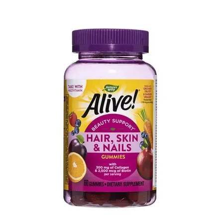 Nature’s Way Alive Gummies Premium Нейчърс Уей Алайв Гъми Премиум коса, кожа и нокти х60 желирани таблетки