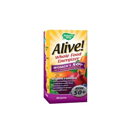 Nature’s Way Alive Women`s 50+ Multivitamin Нейчърс Уей Алайв Мултивитамини за жени 50+ x30 таблетки