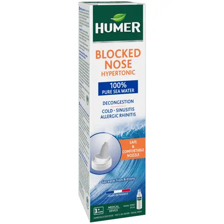 Humer Blocked Nose Hypertonic Хюмер 100% морска вода хипертоничен разтвор 50мл