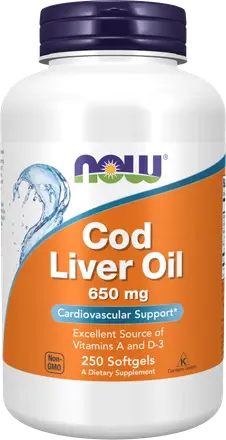 Cod Liver Oil 650 mg [250 Гел капсули, 250 Дози]