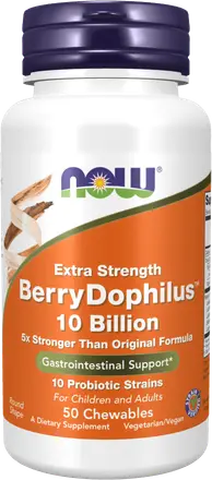 BerryDophilus 10 Billion | Extra Strength [50 Дъвчащи таблетки, 50 Дози]