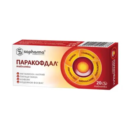 Paracofdal Паракофдал за болка и главоболие x20 таблетки