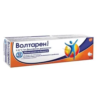 Voltaren Forte Gel Волтарен Форте гел усилена формула за лечение на болка, възпаление и оток при ставите и мускулите 2.32% 50гр