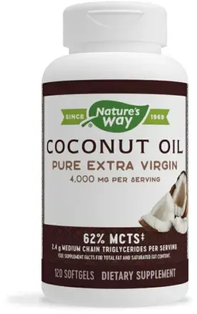 Кокосово Масло (Coconut Oil) Органик 1000 Mg X 120 Софтгел Капсули Natures Way 10009