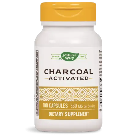 Активен Въглен /Activated Charcoal 280 Mg Х 100 Капсули Natures Way 45171