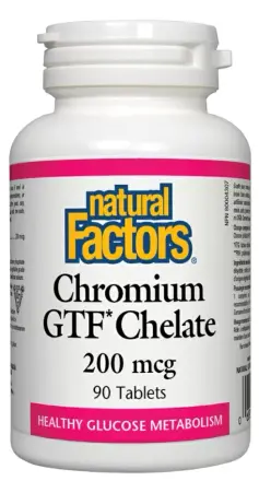 Хром GTF (Хелат) 200 mcg х 90 таблетки Natural Factors 1632 NF