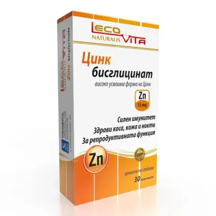 Лековита Цинк Бисглицинат Х 30 Капсули