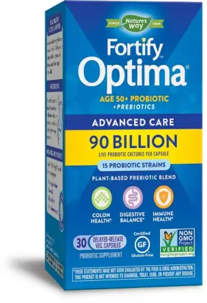 Фортифай™Оптима Advance Care 50+ 90 млрд. активни пробиотици x 30 капсули Natures Way 15785