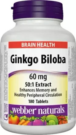 Гинко Билоба 60 mg х 180 таблетки Webber Naturals 5056
