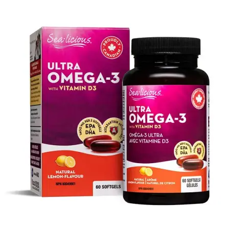 Sea-Liciuous® Omega-3 1500 Mg (Epa/Dha 500/200) + Витамин D3 500 Iu X 60 Софтгел Капсули 6076 Sl Natural Factors