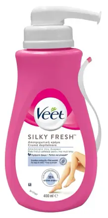 Veet Silk & Fresh Депилиращ крем за чувствителна кожа с алое вера и витамин E - 400 мл