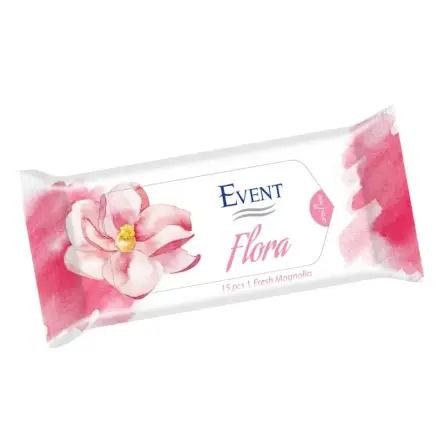 Event Flora Fresh Magnolia влажни кърпички , 15 бр.