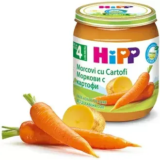Hipp Био Ранни Моркови С Картофи 4м+ Арт. № 4000 125g стек 6бр