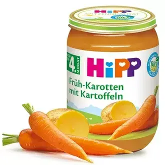 Hipp Био Пюре Нежни Моркови С Картофи 4м+ Арт. № 4110 190g стек 6бр