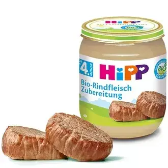 Hipp Био Пюре Телешко Месо 4м+ Арт. № 6010 125g стек 6бр