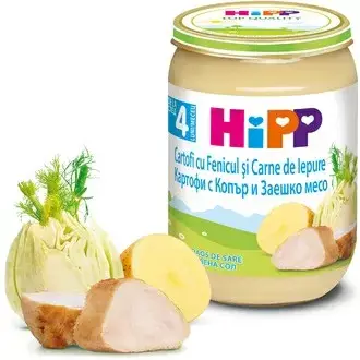 Hipp Картофи С Копър И Заешко Месо 4м+ Арт. № 6173 190g стек 6бр