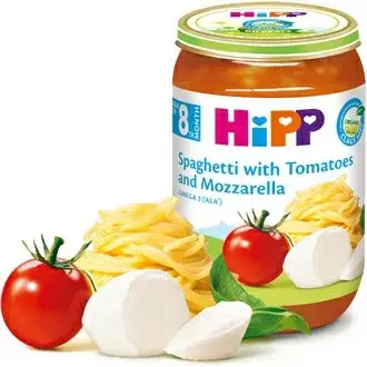 Hipp Био Спагети Домати Моцарела 8м+ Арт. № 6400 220g стек 6бр