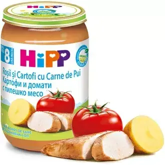 Hipp Био Домати И Картофи С Пилешко Месо 8м+ Арт. № 6510 220g стек 6бр