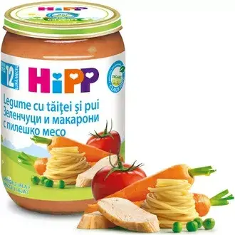 Hipp Био Зеленчуци И Макарони С Пилешко Месо 12м+ Арт. № 6803 220g стек 6бр