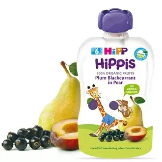 Hipp Био Забавна Плодова Закуска Слива, Касис И Круши 6м+ Арт. № 8526.02 100g
